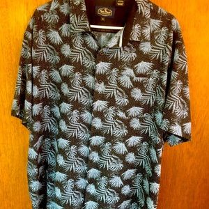 Nat Nast men’s button down blue/black  XL SS shirt